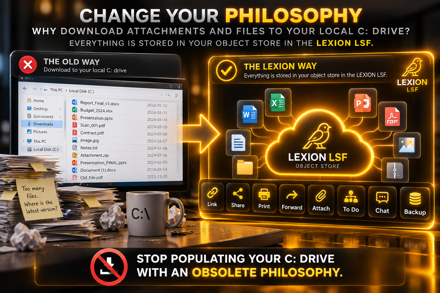 From C drive clutter to LEXION LSF